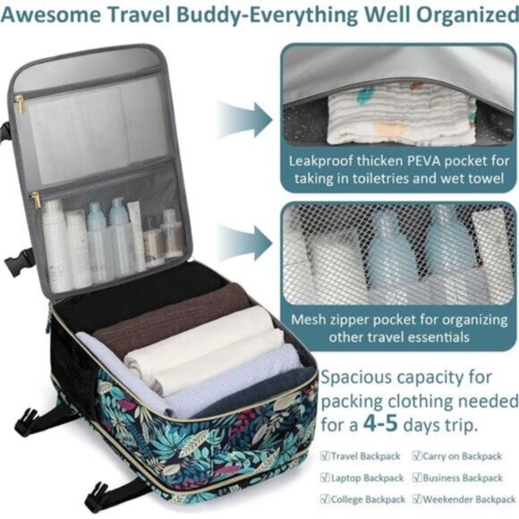 Carry on Backpack for Women Leaf main image 5